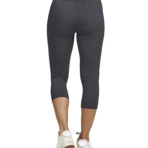 Spalding Women's Essential Capri Legging | Comfortable 4-Way Stretch Athletic Pants | High-Waist Charcoal Heather | Medium