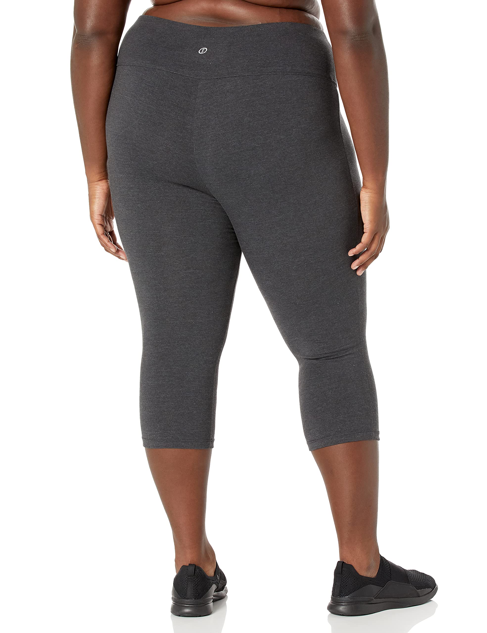 Spalding Women's Essential Capri Legging | Comfortable 4-Way Stretch Athletic Pants | High-Waist Charcoal Heather | Medium