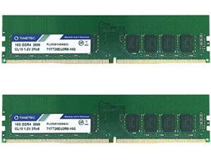 timetec hynix ic 32gb kit (2x16gb) ddr4 2666mhz pc4-21300 unbuffered ecc 1.2v cl19 2rx8 dual rank 288 pin udimm server memory ram module upgrade (32gb kit (2x16gb))