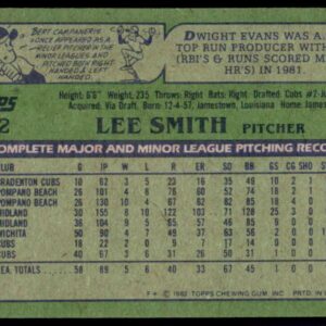 Baseball MLB 1982 Topps #452 Lee Smith RC Cubs