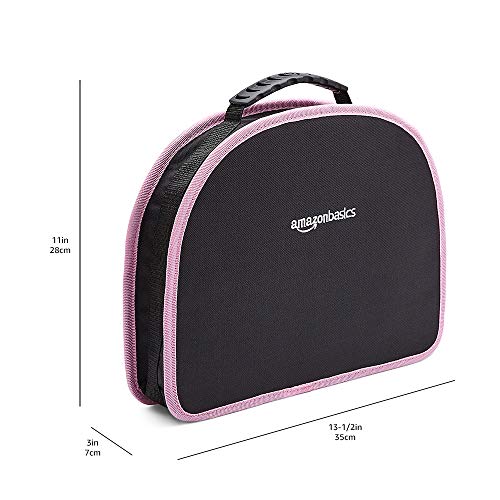 Amazon Basics Tool Set with Easy Carrying Round Pouch, 104-Piece, Pink, 14.4 x 11.4 x 3 inches