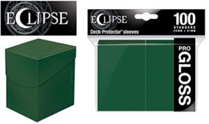 ultra pro eclipse pro 100+ deck box and glossy sleeves green