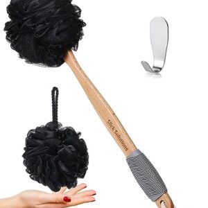 Slick- Loofah with Handle, Loofah Back Scrubber, Back Loofah, Loofah Brush with Long Handle, Loofah on A Stick, Shower Loofah with Handle, Shower Supplies, Loofah Scrubber, Loofah Back Scrubber