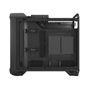 Fractal Design Torrent Nano Black - Dark Tint Tempered Glass Side Panels - Open Grille for Maximum air Intake - 180mm PWM Fan Included - Type C - mITX Airflow Mini Tower PC Gaming Case