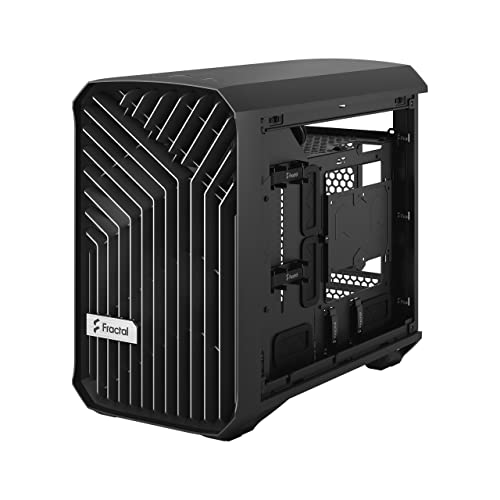 Fractal Design Torrent Nano Black - Dark Tint Tempered Glass Side Panels - Open Grille for Maximum air Intake - 180mm PWM Fan Included - Type C - mITX Airflow Mini Tower PC Gaming Case