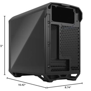 Fractal Design Torrent Nano Black - Dark Tint Tempered Glass Side Panels - Open Grille for Maximum air Intake - 180mm PWM Fan Included - Type C - mITX Airflow Mini Tower PC Gaming Case