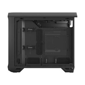 Fractal Design Torrent Nano Black - Dark Tint Tempered Glass Side Panels - Open Grille for Maximum air Intake - 180mm PWM Fan Included - Type C - mITX Airflow Mini Tower PC Gaming Case