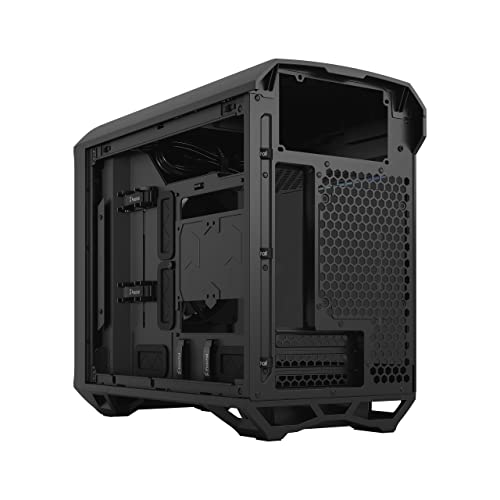 Fractal Design Torrent Nano Black - Dark Tint Tempered Glass Side Panels - Open Grille for Maximum air Intake - 180mm PWM Fan Included - Type C - mITX Airflow Mini Tower PC Gaming Case