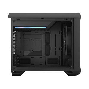 Fractal Design Torrent Nano Black - Dark Tint Tempered Glass Side Panels - Open Grille for Maximum air Intake - 180mm PWM Fan Included - Type C - mITX Airflow Mini Tower PC Gaming Case