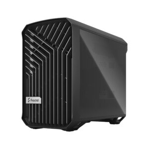 Fractal Design Torrent Nano Black - Dark Tint Tempered Glass Side Panels - Open Grille for Maximum air Intake - 180mm PWM Fan Included - Type C - mITX Airflow Mini Tower PC Gaming Case