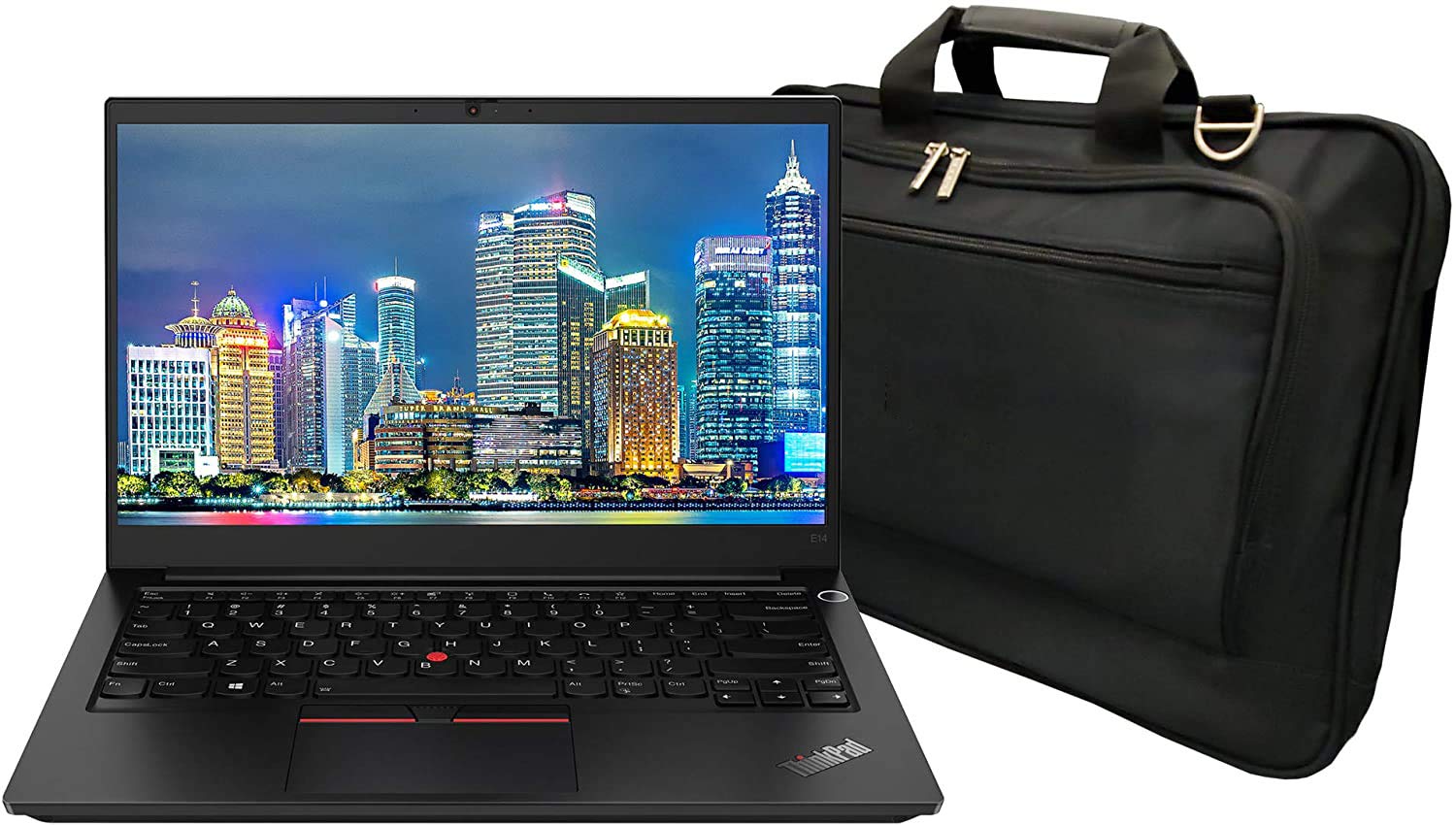 Lenovo ThinkPad E14 Gen 2-are 20T6002LUS 14 inch Notebook PC Bundle with Ryzen 5 4500U, 8GB DDR4, 256GB SSD, Radeon Graphics, Webcam, Stereo Speakers, Microphone, Windows 10 Pro, and Laptop Bag