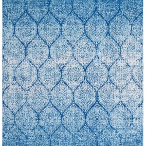 SAFAVIEH Madison Collection X-Large Area Rug - 12' x 15', Navy & Blue, Glam Ogee Trellis Distressed Design, Non-Shedding & Easy Care, Ideal for High Traffic Areas in Living Room, Bedroom (MAD604N)