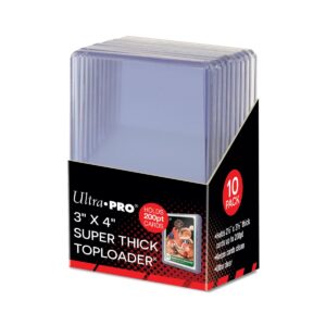 ultra-pro 159480 toploader game 3" x 4" super thick, 10 pieces, clear, 15286