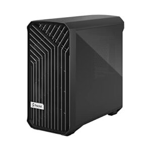 Fractal Design Torrent Compact Black - Dark Tint Tempered Glass Side Panels - Open Grille for Maximum air Intake - Two 180mm PWM Fans Included - Type C - ATX Airflow Mid Tower PC Gaming Case