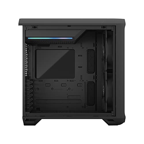 Fractal Design Torrent Compact Black - Dark Tint Tempered Glass Side Panels - Open Grille for Maximum air Intake - Two 180mm PWM Fans Included - Type C - ATX Airflow Mid Tower PC Gaming Case