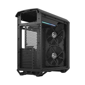 Fractal Design Torrent Compact Black - Dark Tint Tempered Glass Side Panels - Open Grille for Maximum air Intake - Two 180mm PWM Fans Included - Type C - ATX Airflow Mid Tower PC Gaming Case