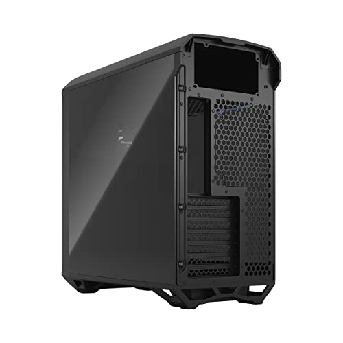 Fractal Design Torrent Compact Black - Dark Tint Tempered Glass Side Panels - Open Grille for Maximum air Intake - Two 180mm PWM Fans Included - Type C - ATX Airflow Mid Tower PC Gaming Case