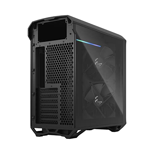 Fractal Design Torrent Compact Black - Dark Tint Tempered Glass Side Panels - Open Grille for Maximum air Intake - Two 180mm PWM Fans Included - Type C - ATX Airflow Mid Tower PC Gaming Case