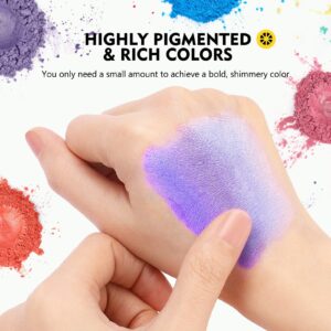 Magicfly 28 Colors Mica Powder, Colorant Paint and Dye for Epoxy Resin, Pigment Powder with 5 Spoons for Soap Making, Lip Gloss, Bath Bomb, Candle Making, Art Craft