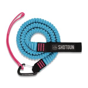 shotgun kids ride mtb tow rope - blue & pink | child bike stretch bungee cord pull behind attachment