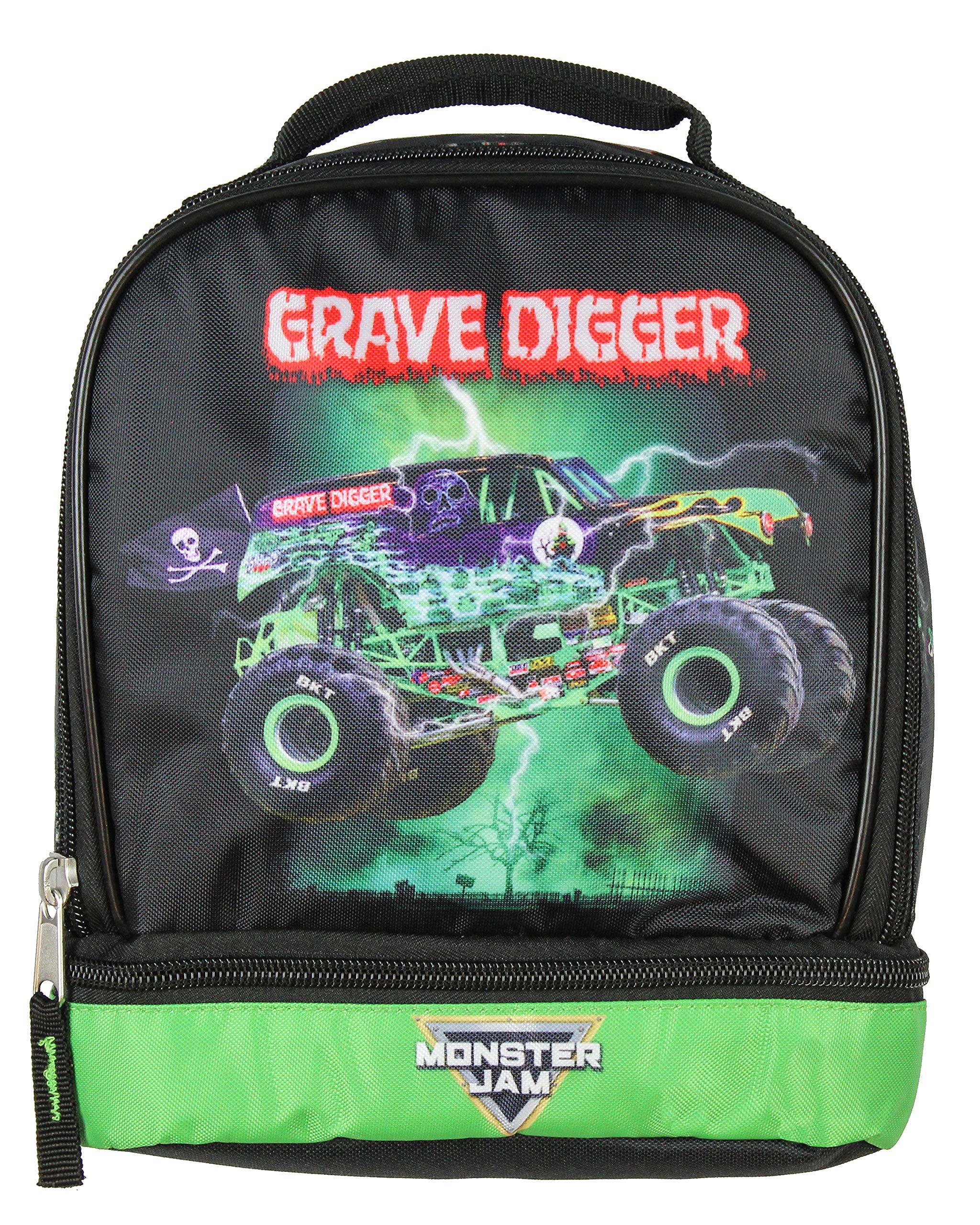 INTIMO Monster Jam Grave Digger Monster Truck Dual Compartment Lunch Bag Luch Box