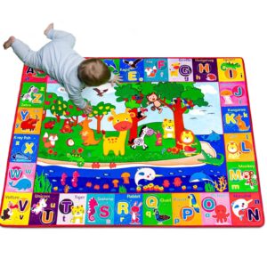 teytoy baby cotton play mat, crawling mat for floor mat large super soft extra thick (0.6cm), plush surface foldable non-slip non-toxic