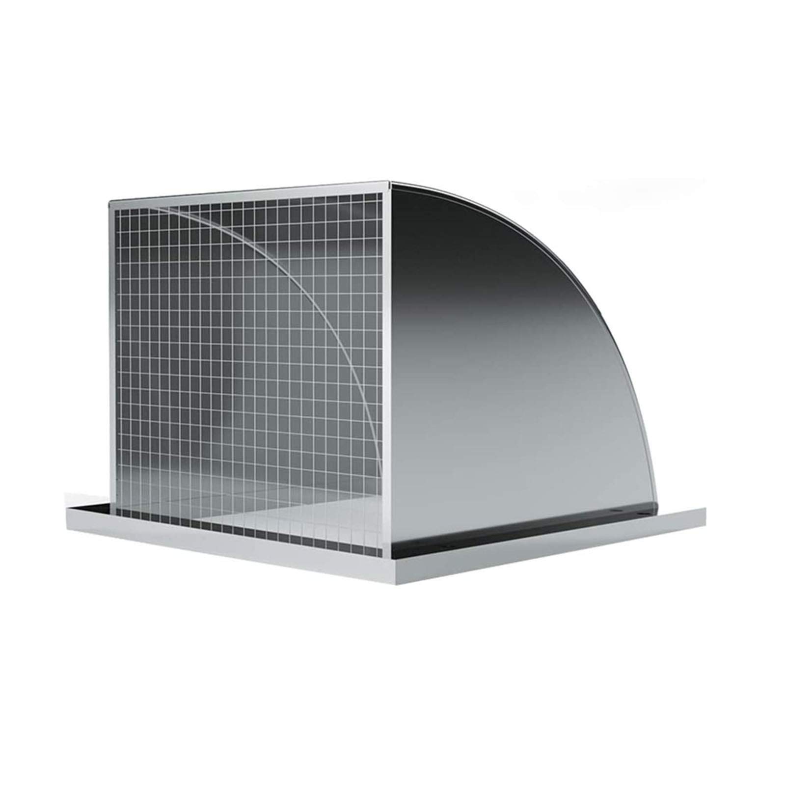 LXLTL Wall-Mountable Bull-Nose Vent, Vent Cowl 304 Stainless Steel Air Vent Louvers Cover Chimney Cowl Cap with Louvres Built-in Fly Screen Mesh Vent Cowl,8 inches