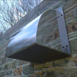 LXLTL Wall-Mountable Bull-Nose Vent, Vent Cowl 304 Stainless Steel Air Vent Louvers Cover Chimney Cowl Cap with Louvres Built-in Fly Screen Mesh Vent Cowl,8 inches