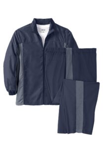 kingsize men's big & tall long sleeve colorblock tracksuit - 2xl, navy colorblock