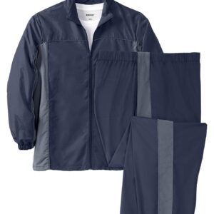 KingSize Men's Big & Tall Long Sleeve Colorblock Tracksuit - 2XL, Navy Colorblock