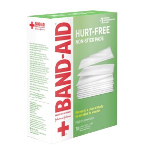 Band-Aid Brand Adhesive Bandages, Large Hurt-Free Non-Stick Pads, 3-Inch x 4-Inch Pads, 10 Count, 3 Pack