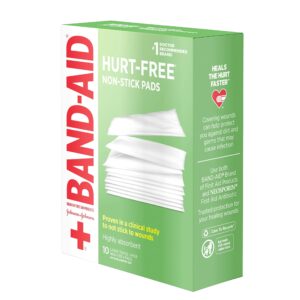 Band-Aid Brand Adhesive Bandages, Large Hurt-Free Non-Stick Pads, 3-Inch x 4-Inch Pads, 10 Count, 3 Pack