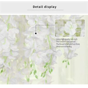 Nisorpa 24 Pack Wisteria Artificial Hanging Flowers, 3.75 Feet Long Wisteria Vines Fake Flowers Garland for Outdoor Home Garden Ceremony Wedding Decor