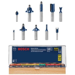 Bosch MRC23EVSK Combination Router - 15 Amp 2.3 Horsepower Corded Variable Speed Combination Plunge & Fixed-Base Router Kit with Hard Case & RBS010 10pc. All-Purpose Router Bit Set