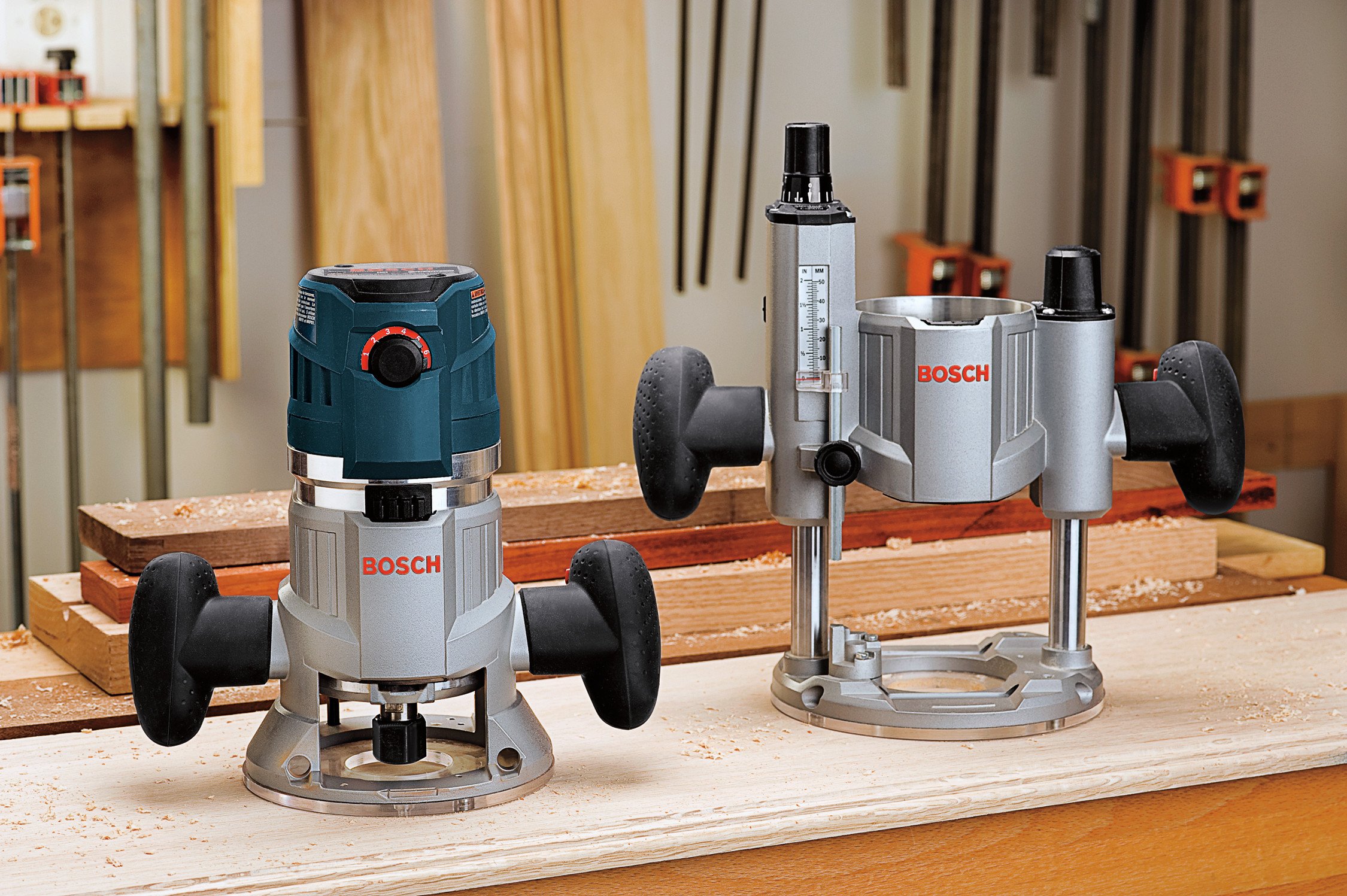 Bosch MRC23EVSK Combination Router - 15 Amp 2.3 Horsepower Corded Variable Speed Combination Plunge & Fixed-Base Router Kit with Hard Case & RBS010 10pc. All-Purpose Router Bit Set