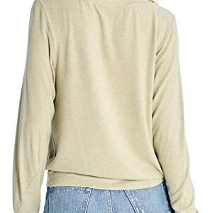 Wildfox Women's Baggy Beach Long Sleeve Pullover Sweatshirt, Basil, Medium