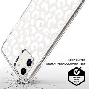 MOSNOVO for iPhone 11 Case, [Buffertech 6.6 ft Drop Impact] [Anti Peel Off] Clear Shockproof TPU Protective Bumper Phone Cases Cover with White Leopard Print Design for iPhone 11