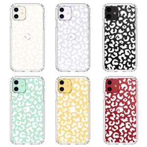 MOSNOVO for iPhone 11 Case, [Buffertech 6.6 ft Drop Impact] [Anti Peel Off] Clear Shockproof TPU Protective Bumper Phone Cases Cover with White Leopard Print Design for iPhone 11