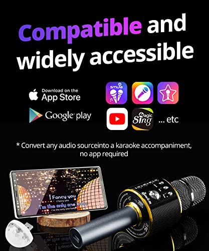 M37 - Bluetooth Karaoke Microphone Wireless - Bluetooth Microphone Wireless - Wireless Microphone Karaoke - Microphone for Kids - Carpool car Karaoke Microphones with Speaker - Karaoke mic