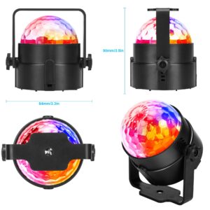 JYX Disco Light, Sound Activated Party Light, Magic Strobe Light RGB LED 7 Modes Disco Ball for Home Parties and Wedding Show