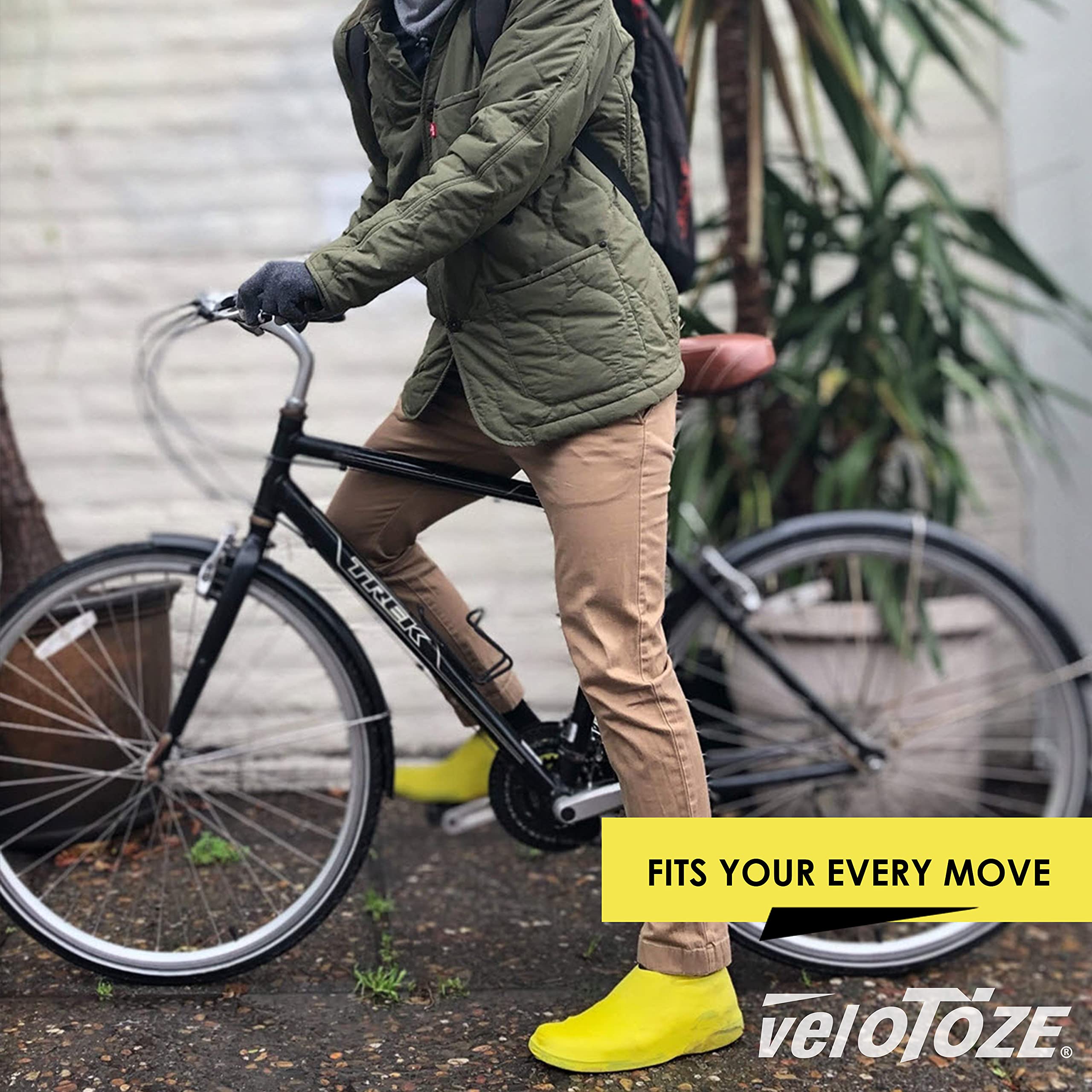 veloToze Roam - Commuting Shoe Cover - Works with Any Shoes - for Cycling, Commute, Flat Pedals, ebike, Walking Yellow