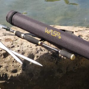 M80 TX WASP Telescopic Fishing Rod and Rod Holder Bank Combo. Compact Design Perfect for Travel. Ideal for Trout, and Medium Sized Fish.