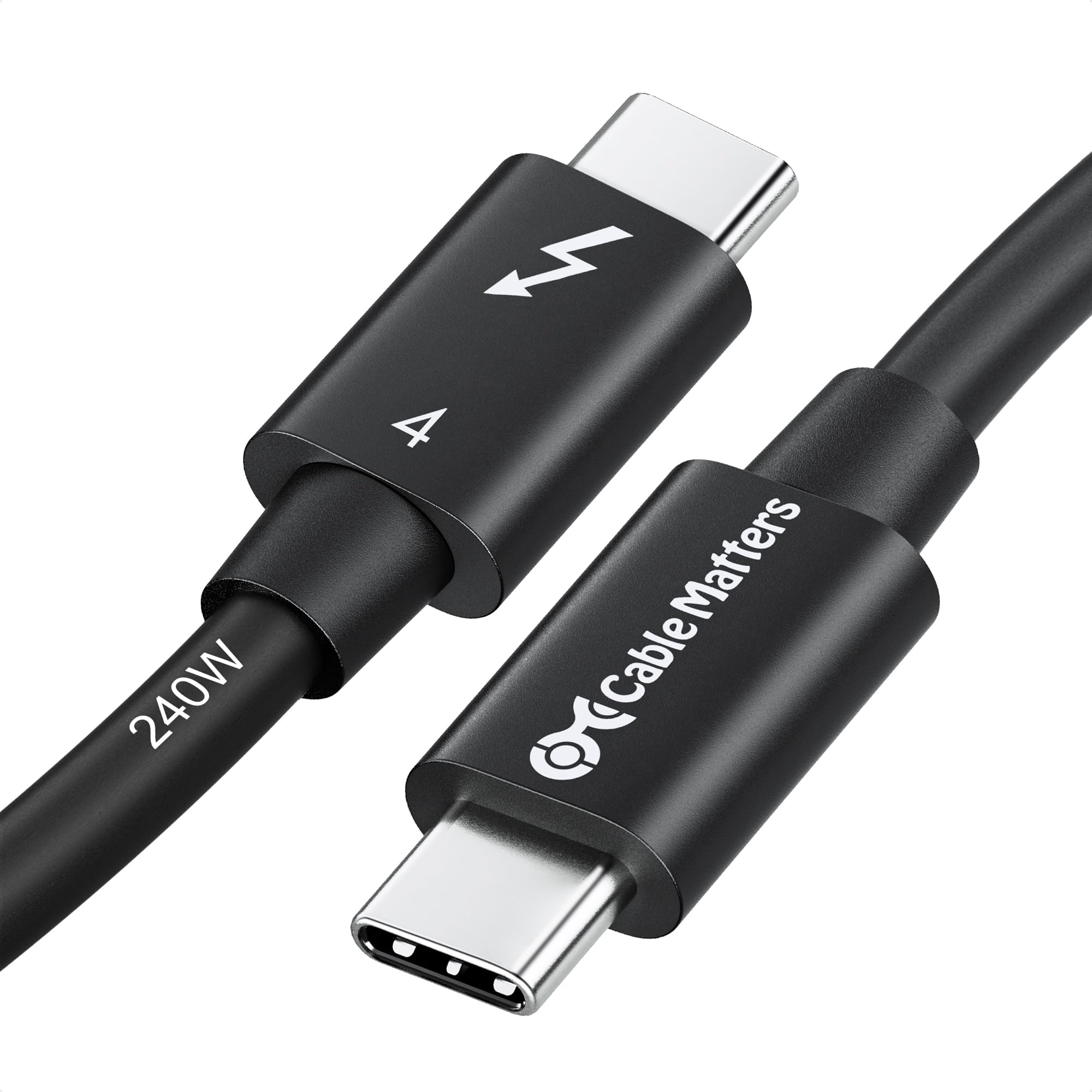 Cable Matters [Intel Certified] 40Gbps Thunderbolt 4 Cable 2.6ft with 8K Video and 240W Charging - 0.8m, Compatible with USB4, Thunderbolt 3 Cable and USB-C