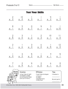 multiplication tests, grade 3