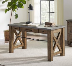 martin furniture imja384 54” writing desk, brown