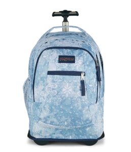 jansport driver 8 rolling backpack and computer bag, lucky bandana - durable laptop backpack with wheels, tuckaway straps, 15-inch laptop sleeve - premium bag rucksack