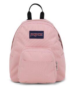 jansport half pint mini backpack - ideal day bag for travel, misty rose