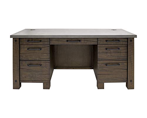 Martin Furniture IMJA680 Double Pedestal Desk, Brown