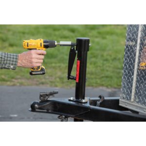 Uriah Products Sidewind A-Frame Turbo Trailer Jack - 2,000lb Lift Capacity - Manual or Drill Power (UC200020) , Black