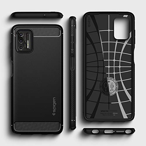 Spigen Rugged Armor Designed for Moto G Stylus (2021) Case [NOT Compatible with Moto G Stylus (2020) / Moto G Stylus (2021) 5G] - Matte Black